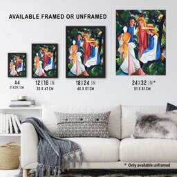 Artery8 Four Individuals Nature Painting August Macke Framed Art Print - Size: A4 - thumbnail 3