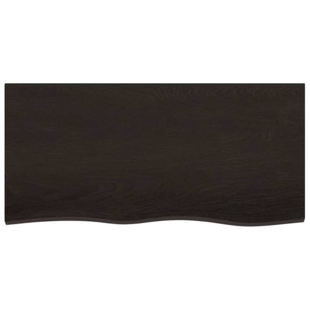 Berkfield Home Table Top Dark Grey 100x50x(2-4) cm Treated Solid Wood Oak - image 1