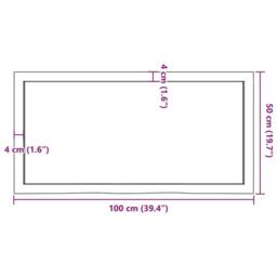 Berkfield Home Table Top Dark Grey 100x50x(2-4) cm Treated Solid Wood Oak - thumbnail 9