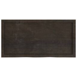 Berkfield Home Table Top Dark Grey 100x50x(2-4) cm Treated Solid Wood Oak - thumbnail 4