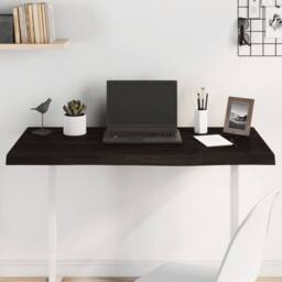 Berkfield Home Table Top Dark Grey 100x50x(2-4) cm Treated Solid Wood Oak - thumbnail 2