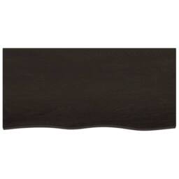 Berkfield Home Table Top Dark Grey 100x50x(2-4) cm Treated Solid Wood Oak