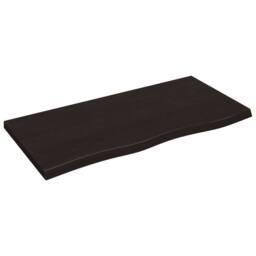 Berkfield Home Table Top Dark Grey 100x50x(2-4) cm Treated Solid Wood Oak - thumbnail 3