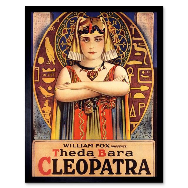 "Artery8 Film Movie Theda Bara Cleopatra Egyptian Fox 12x16"" Framed Art Print - Size: W12"" x H16""" - image 1