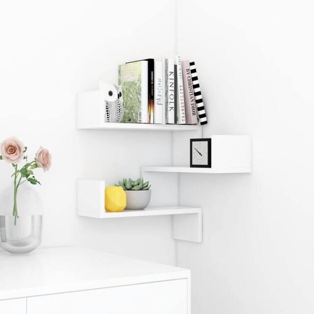 Berkfield Home Wall Corner Shelf White 40x40x50 cm Engineered Wood - Size: 40 x 40 x 50 cm - image 1