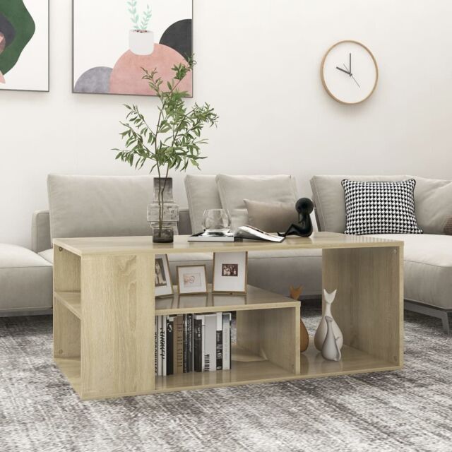 Berkfield Home Coffee Table Sonoma Oak 100x50x40 cm Engineered Wood in Brown - Size: 100 x 50 x 40 cm - image 1