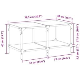 Berkfield Home Modern Coffee Table with Transparent Glass Top 78.5x40x40 cm Steel - thumbnail 9