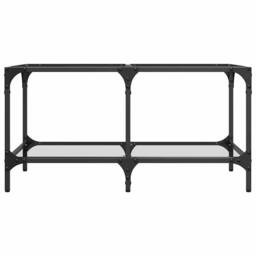 Berkfield Home Modern Coffee Table with Transparent Glass Top 78.5x40x40 cm Steel - thumbnail 4