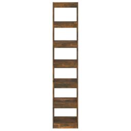 Berkfield Home Book Cabinet/Room Divider Smoked Oak 40x30x198 cm in Brown - Size: 40 x 30 x 198 cm - thumbnail 5