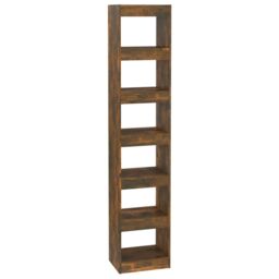 Berkfield Home Book Cabinet/Room Divider Smoked Oak 40x30x198 cm in Brown - Size: 40 x 30 x 198 cm - thumbnail 2