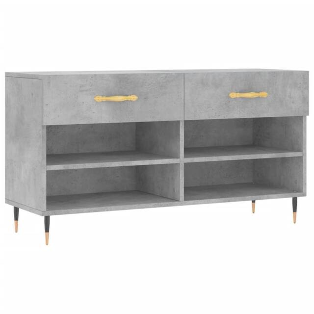 Berkfield Home Shoe Bench Concrete Grey 102x35x55 cm Engineered Wood - Size: 102 x 35 x 55 cm - image 1