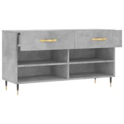 Berkfield Home Shoe Bench Concrete Grey 102x35x55 cm Engineered Wood - Size: 102 x 35 x 55 cm - thumbnail 5