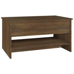 Berkfield Home Coffee Table Brown Oak 80x50x40 cm Engineered Wood - Size: 80 x 50 x 40 cm - thumbnail 5