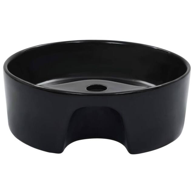 Berkfield Home Full Wash Basin with Overflow 36x13 cm Ceramic Black - image 1