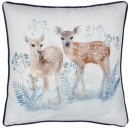 Evans Lichfield Winter Fawns Printed Cushion - Size: 43 cm x 43 cm - thumbnail 2
