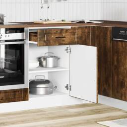 Berkfield Home Kitchen Base Cabinet¬†Porto Smoked Oak Engineered Wood in Brown - thumbnail 3