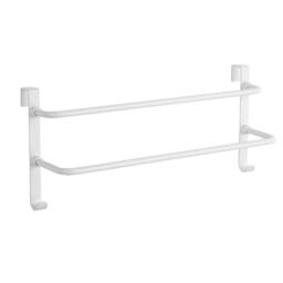Nordara Double Towel Rail Rack Over Cabinet Door Hanging Radiator in White