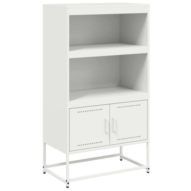 Berkfield Home Highboard White 68.5x38.5x123.5 cm Steel - image 1