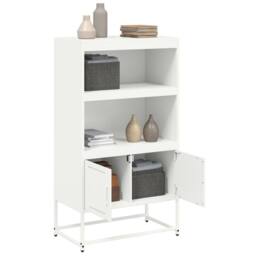 Berkfield Home Highboard White 68.5x38.5x123.5 cm Steel - thumbnail 5