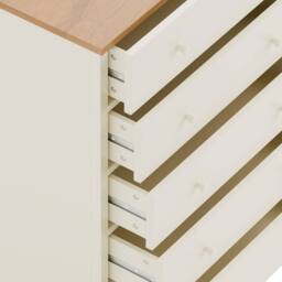 Cheshire Premium Ridgeway 5 Drawer Wide Chest - Ivory & Oak - thumbnail 6