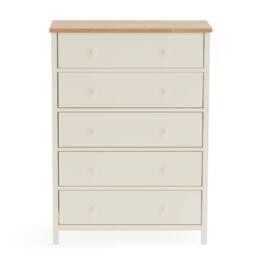 Cheshire Premium Ridgeway 5 Drawer Wide Chest - Ivory & Oak - thumbnail 8