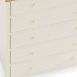 Cheshire Premium Ridgeway 5 Drawer Wide Chest - Ivory & Oak - thumbnail 4