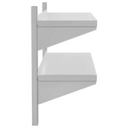 Berkfield Home Durable 2-Tier Wall Shelf 100x30x60 cm Silver Stainless Steel - Size: 100 x 30 x 60 cm - thumbnail 6