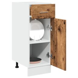 Berkfield Home Drawer Bottom Cabinet Old Wood 30x46x81.5 cm Engineered Wood in Brown - thumbnail 1