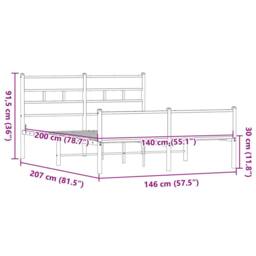 Berkfield Home Bed Frame without Mattress Brown Oak 140x200 cm Engineered Wood - thumbnail 9
