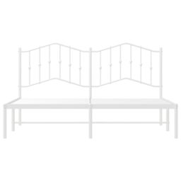 Berkfield Home Metal Bed Frame with Headboard White 160x200 cm - thumbnail 5