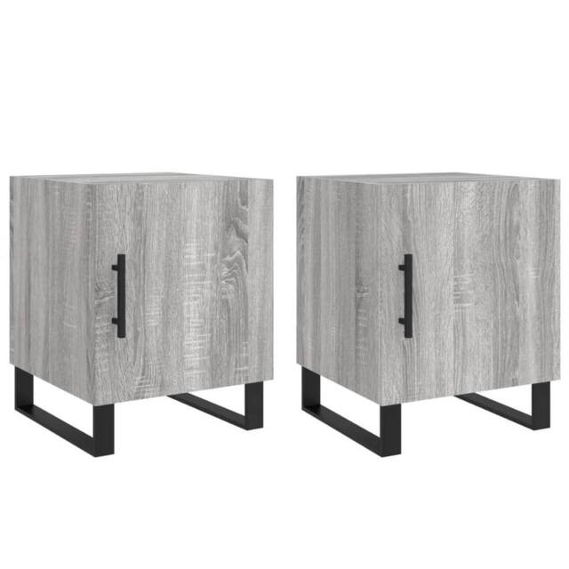 Berkfield Home Bedside Cabinets 2 pcs Grey Sonoma 40x40x50 cm Engineered Wood - Size: 40 x 40 x 50 cm - image 1