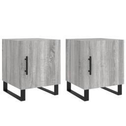 Berkfield Home Bedside Cabinets 2 pcs Grey Sonoma 40x40x50 cm Engineered Wood - Size: 40 x 40 x 50 cm - thumbnail 1