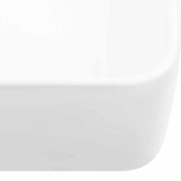 Berkfield Home Beautiful Wash Basin White 48x37x13 cm Ceramic Rectangle - Size: 48 x 37 x 13 cm - thumbnail 8