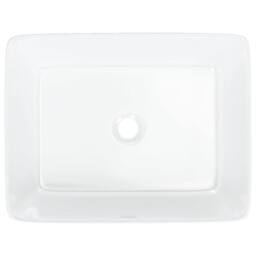 Berkfield Home Beautiful Wash Basin White 48x37x13 cm Ceramic Rectangle - Size: 48 x 37 x 13 cm - thumbnail 6