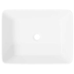 Berkfield Home Beautiful Wash Basin White 48x37x13 cm Ceramic Rectangle - Size: 48 x 37 x 13 cm - thumbnail 7