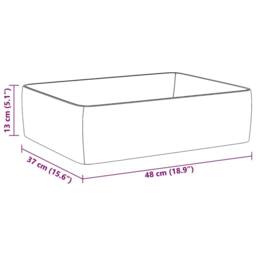 Berkfield Home Beautiful Wash Basin White 48x37x13 cm Ceramic Rectangle - Size: 48 x 37 x 13 cm - thumbnail 9