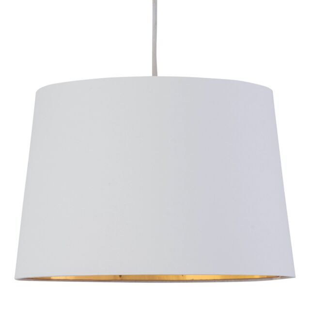 First Choice Lighting Zoey - White with Gold Inner 28cm Easy Fit Pendant or Lamp Shade - image 1