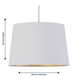 First Choice Lighting Zoey - White with Gold Inner 28cm Easy Fit Pendant or Lamp Shade - thumbnail 6