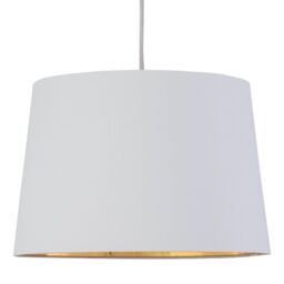 First Choice Lighting Zoey - White with Gold Inner 28cm Easy Fit Pendant or Lamp Shade