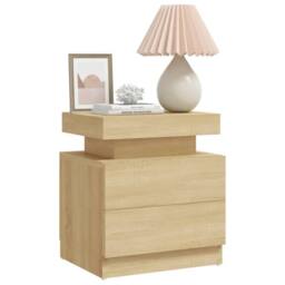 Berkfield Home Stylish Bedside Cabinet Sonoma Oak 45x35x52 cm Engineered Wood in Light Tan - Size: 45 x 35 x 52 cm - thumbnail 1