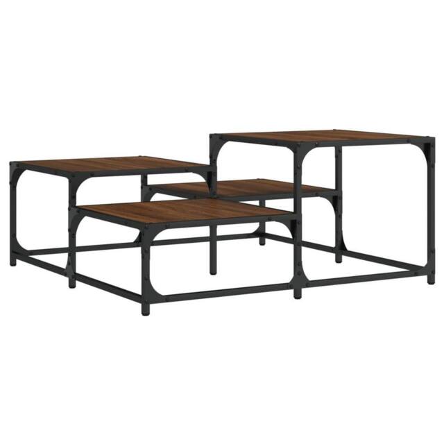 Berkfield Home Coffee Table Brown Oak 87.5x87.5x40 cm Engineered Wood - image 1