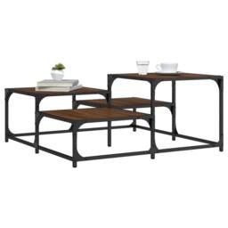 Berkfield Home Coffee Table Brown Oak 87.5x87.5x40 cm Engineered Wood - thumbnail 2