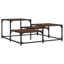 Berkfield Home Coffee Table Brown Oak 87.5x87.5x40 cm Engineered Wood - thumbnail 6