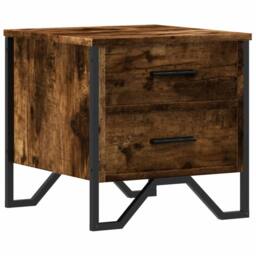 Berkfield Home Modern Bedside Cabinet Smoked Oak 40x41x40 cm Engineered Wood in Brown - Size: 40 x 41 x 40 cm - thumbnail 3