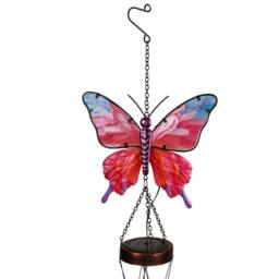 Country Living Butterfly Solar Windchime in Pink - thumbnail 3