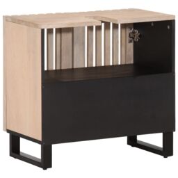 Berkfield Home Bathroom Sink Cabinet 62x34x58 cm Solid Wood Mango in Brown - Size: 62 x 34 x 58 cm - thumbnail 5