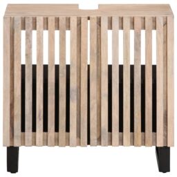 Berkfield Home Bathroom Sink Cabinet 62x34x58 cm Solid Wood Mango in Brown - Size: 62 x 34 x 58 cm - thumbnail 3