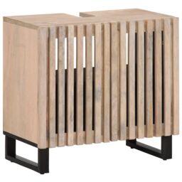 Berkfield Home Bathroom Sink Cabinet 62x34x58 cm Solid Wood Mango in Brown - Size: 62 x 34 x 58 cm - thumbnail 1