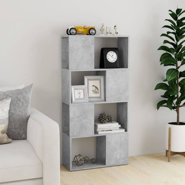 Berkfield Home Classic Book Cabinet Room Divider Concrete Grey 60x24x124.5 cm - image 1