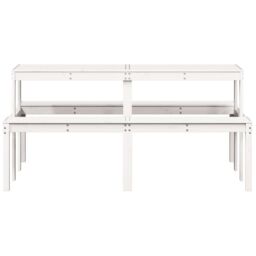 Berkfield Home Picnic Table White 160x134x75 cm Solid Wood Pine - Size: 160 x 134 x 75 cm - thumbnail 4